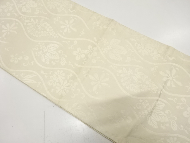 アンティーク　立涌に桐・菊・藤模様織り出し花嫁衣裳丸帯（材料）